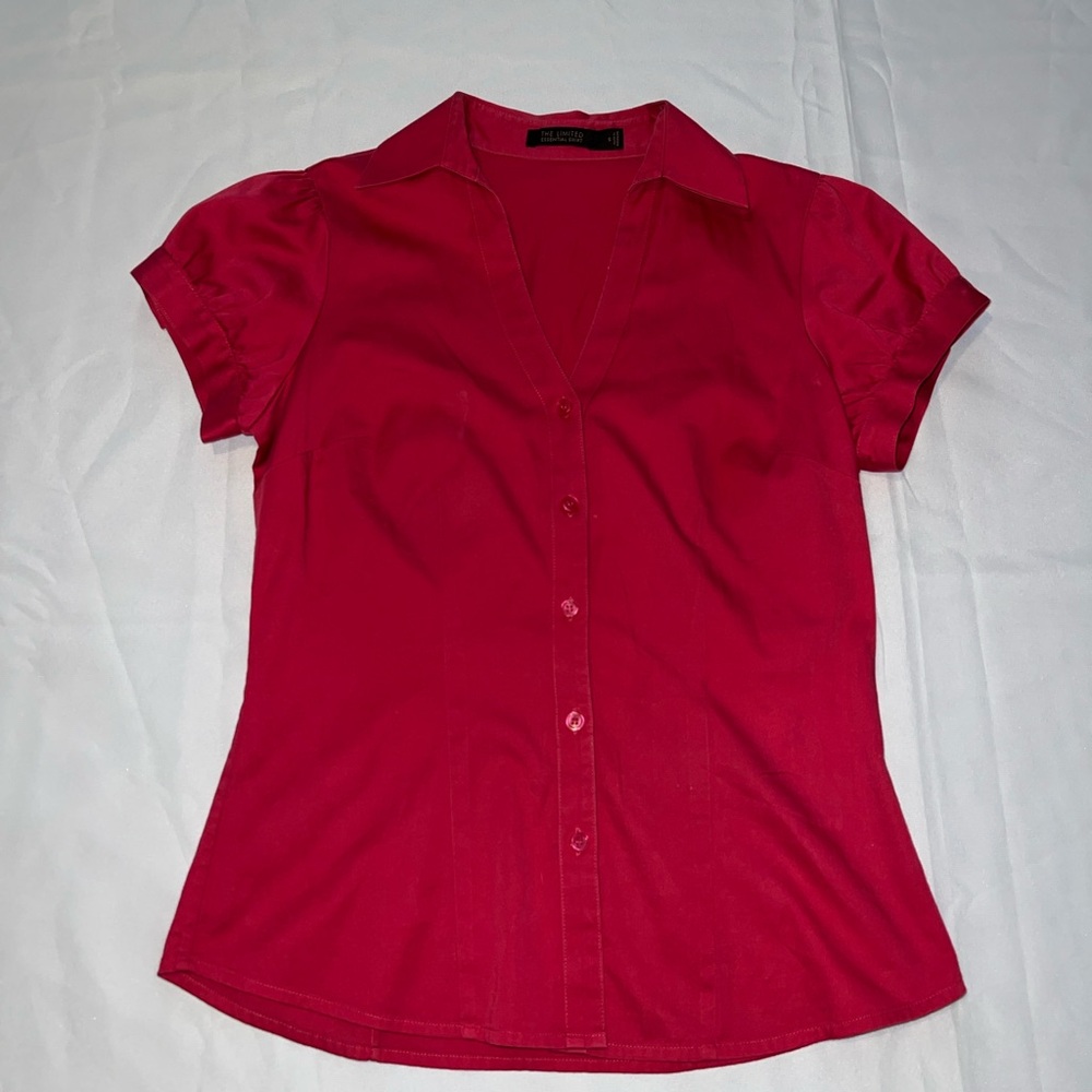 Y2K Button-Up Blouse FUSCHIA